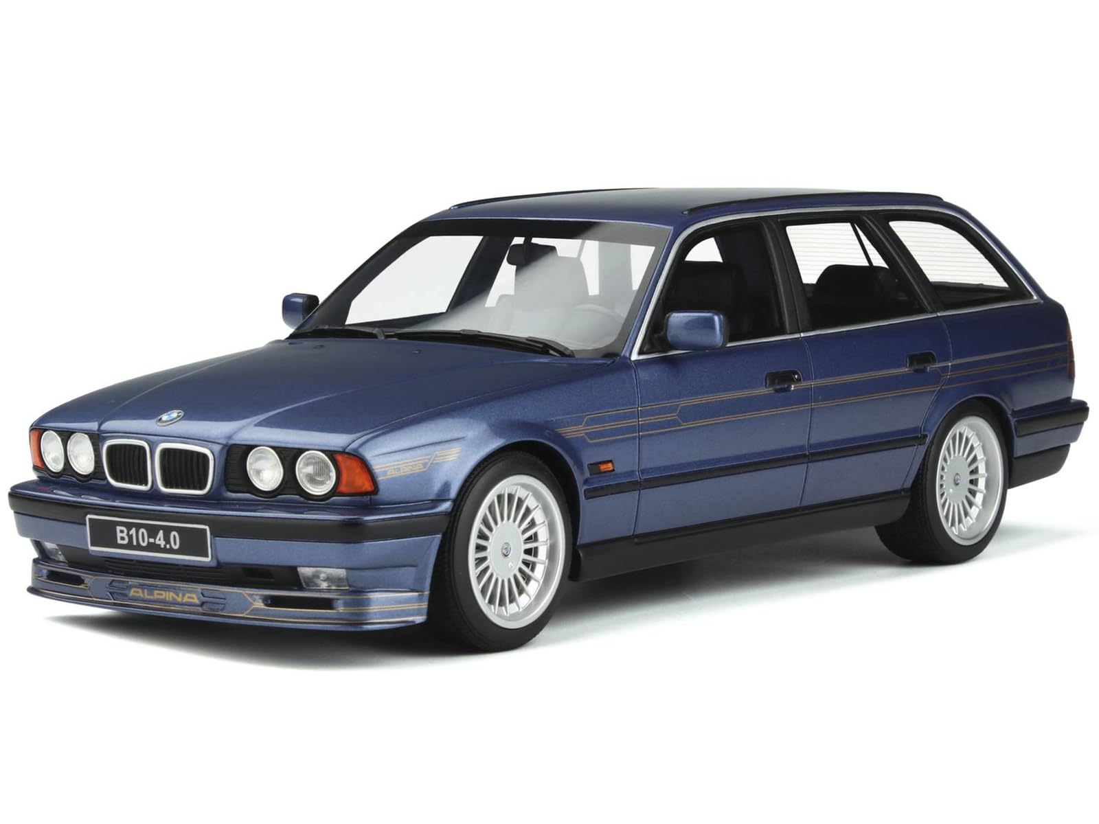 E34 Alpina B10 Touring Alpina Blue Metallic Limited Edition to 3000 Pieces Worldwide 1/18 Model Car by Otto Mobile OT944