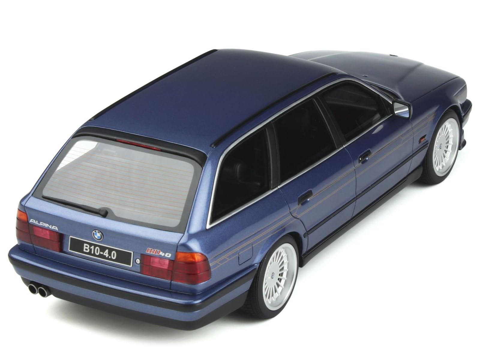 E34 Alpina B10 Touring Alpina Blue Metallic Limited Edition to 3000 Pieces Worldwide 1/18 Model Car by Otto Mobile OT944