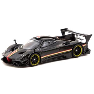 Tarmac Works Pagani Zonda Revolucion Nero Oro Black Metallic with Stripes Global64 Series 1/64 Diecast Model Car T64G-TL016-BK