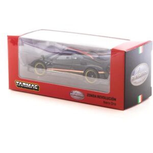 Tarmac Works Pagani Zonda Revolucion Nero Oro Black Metallic with Stripes Global64 Series 1/64 Diecast Model Car T64G-TL016-BK