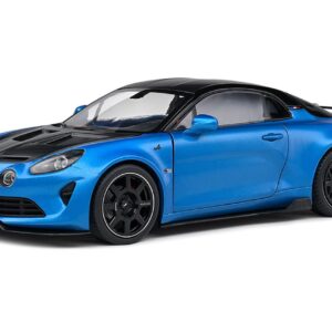 2023 Alpine A100 Radicale Blue Metallic with Carbon Hood and Top 1/18 Diecast Model Car by Solido S1801619