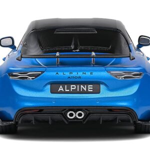 2023 Alpine A100 Radicale Blue Metallic with Carbon Hood and Top 1/18 Diecast Model Car by Solido S1801619