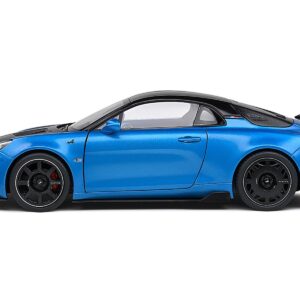 2023 Alpine A100 Radicale Blue Metallic with Carbon Hood and Top 1/18 Diecast Model Car by Solido S1801619