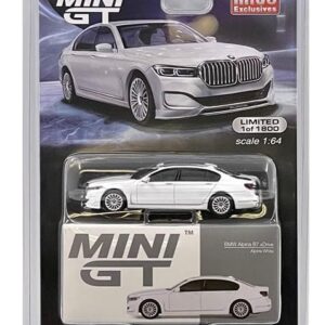 True Scale Miniatures Model Car Compatible with BMW Alpina B7 xDrive Alpine White Limited Edition 1/64 Diecast Model Car MGT00557