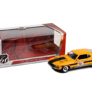 1970 Mach 1 Yellow with Black Stripes Michigan International Speedway Official Pace Car 1/18 Diecast Model Car by Highway 61 HWY-18035