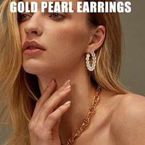 36 Pairs Gold Earrings Set for Women, Fashion Pearl Chain Link Stud Drop Dangle Earrings Multipack Hoop Earring Packs, Hypoallergenic Earrings for Birthday Party Jewelry