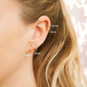 316L Surgical Stainless Steel Silver Hoop Earrings 6mm 8mm 10mm 12mm Huggie Hypoallergenic Cartilage Hoop Earrings Helix Lobes Hinged Sleeper Earrings For Women Men