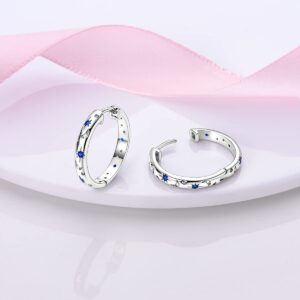 NARMO Hoop Earrings for Women 925 Sterling Silver Earrings Moon Earrings Round Earrings for Women