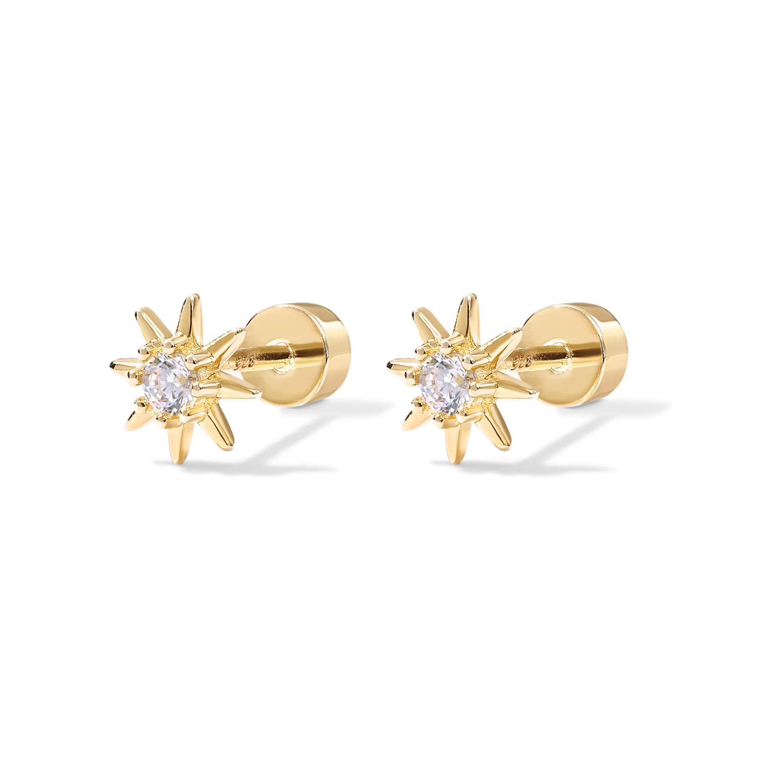 PAVOI 14K Gold Flat Backs (Star, Yellow Gold)