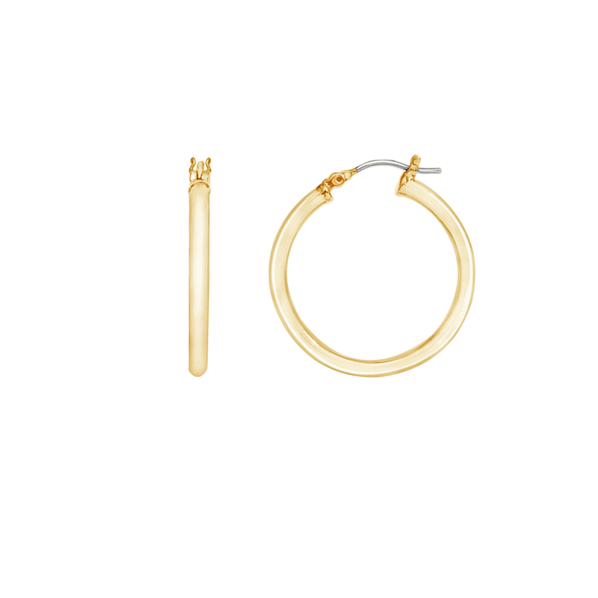 Amazon Essentials 14K Gold Plated Full Round Hoop Earrings 30mm, Yellow Gold