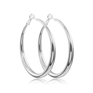 EXGOX Gold Large Hoop Earrings for Women 925 Sterling Silver Hoop Earrings Hypoallergenic Lightweight 14K Real Gold Plated Big Circle Hoop Earrings for Women (30/40/50/60mm)