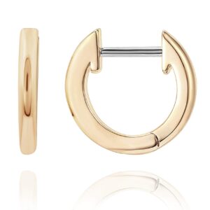 pavoi 14k yellow gold plated cuff earrings huggie stud | small hoop earrings for women