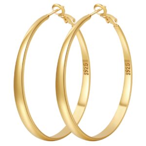 pabbeu gold hoop earrings for women 14k gold plated hoop earrings large gold hoop earrings hypoallergenic thin oversize big gold hoop earrings