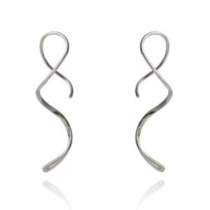 spiral threader earrings handmade 925 sterling silver elegant curve drop dangle earrings for women