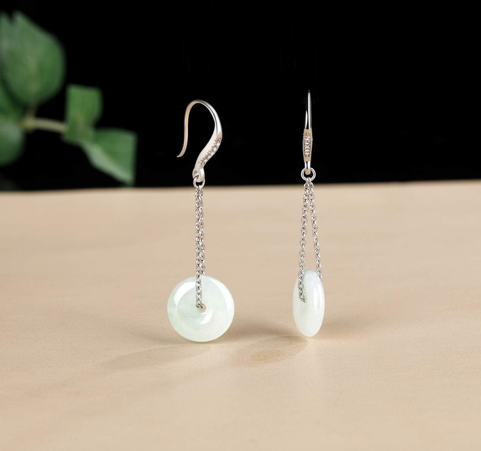 Jade Earrings Jade Clasp Fashion And Elegant Jewelry Earrings Sterling Silver Ear Hook For Women.