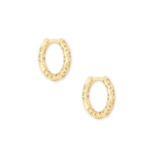 Kendra Scott Maggie Huggie Earrings for Women, Fashion Jewelry, 14k Gold-Plated Filigree