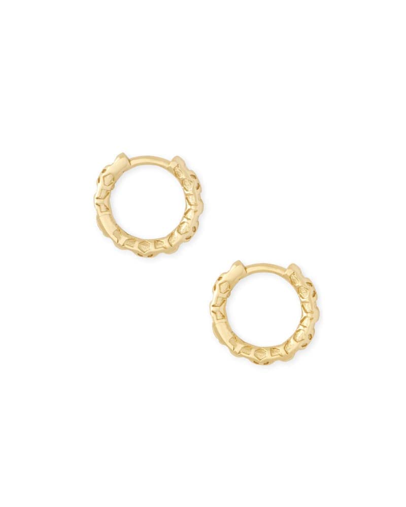 Kendra Scott Maggie Huggie Earrings for Women, Fashion Jewelry, 14k Gold-Plated Filigree