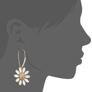 Betsey Johnson Pave Daisy Flower Dangle Earrings