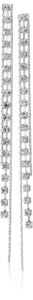 guess "basic" silver crystal rhinestone linear drop earrings