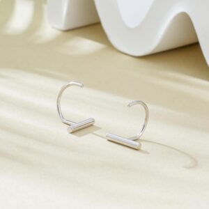 Half Hoop Earrings 925 Sterling Silver Huggie Hoop Earrings Tiny Hugger Hoop Earrings for Women Hug Huggie Earrings