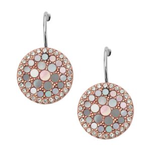 fossil women's gold-tone or rose gold-tone dangle or hoop earrings, color: rose gold (model: jf01737791)