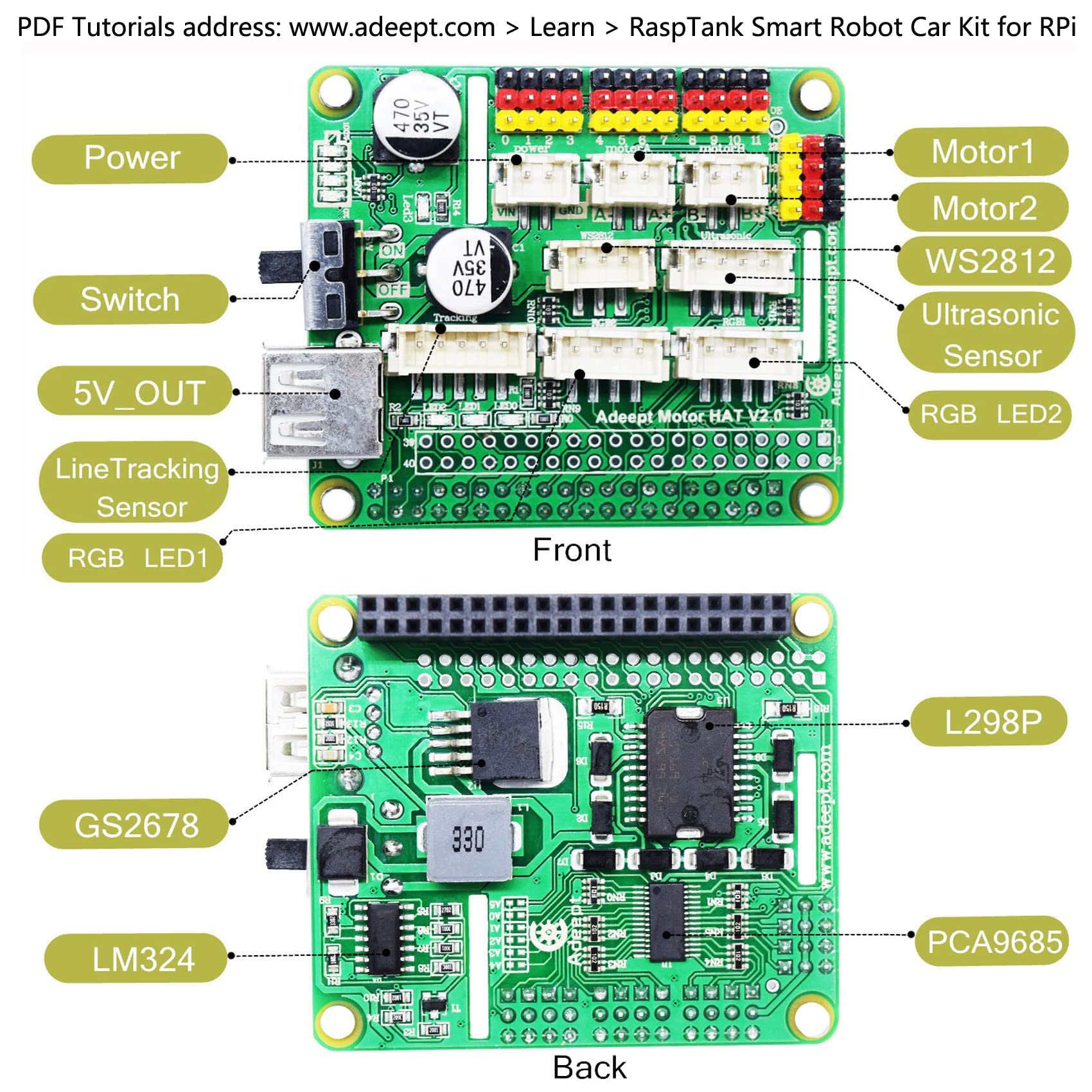 Adeept RaspTank Smart Robot Kit Compatible with Raspberry Pi 4 3 Model B+ B OpenCV Tank 4-DOF Robotics DIY Coding Building Projects Robots for Adults Kids STEM Educational Programming Gift Robotic Arm