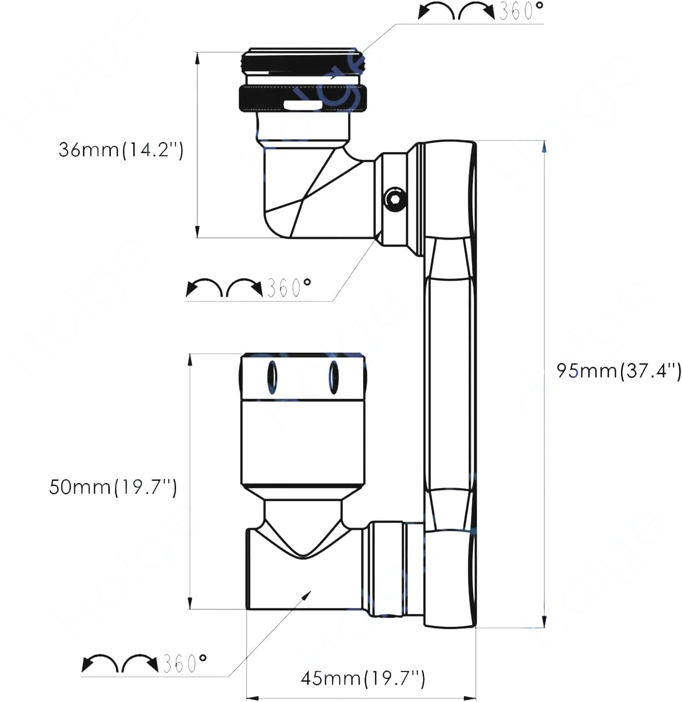 Genpe Brushed Golden Swivel Faucet Extender Universal 1080 Rotation Robotic Arm Swivel Extension Kitchen Sink Aerator Extender with 2 Water Outlet Modes