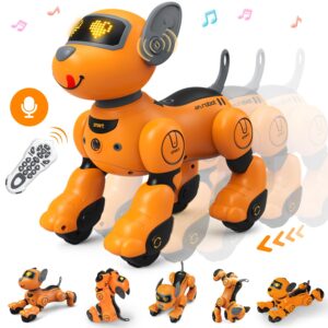 fuuy robot dog toys for kids ages 4-7 year old interactive robo dog toy followme rc robot toys intelligent remote control dog with sing dance programmable design robotics pets birthday gifts boy girl