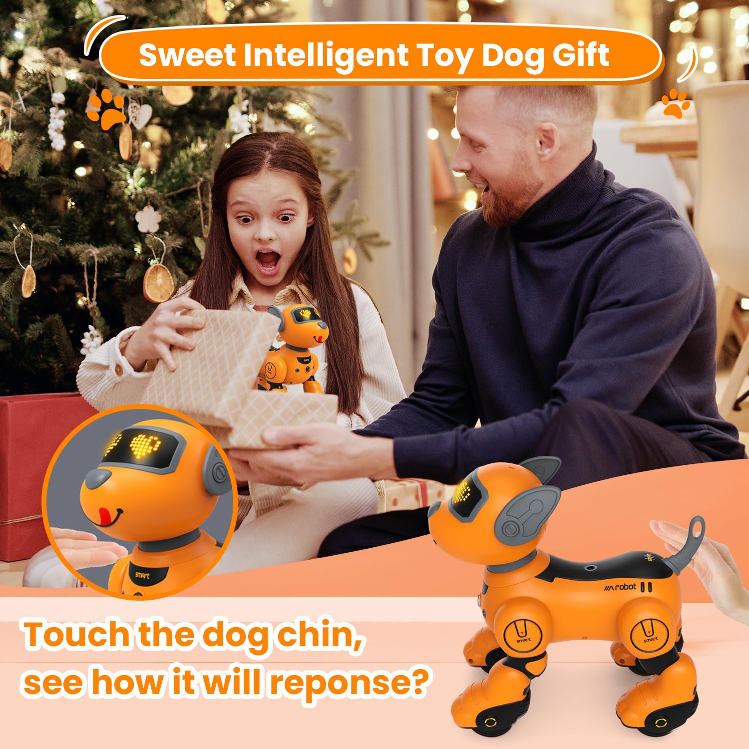 FUUY Robot Dog Toys for Kids Ages 4-7 Year Old Interactive Robo Dog Toy FollowMe RC Robot Toys Intelligent Remote Control Dog with Sing Dance Programmable Design Robotics Pets Birthday Gifts Boy Girl