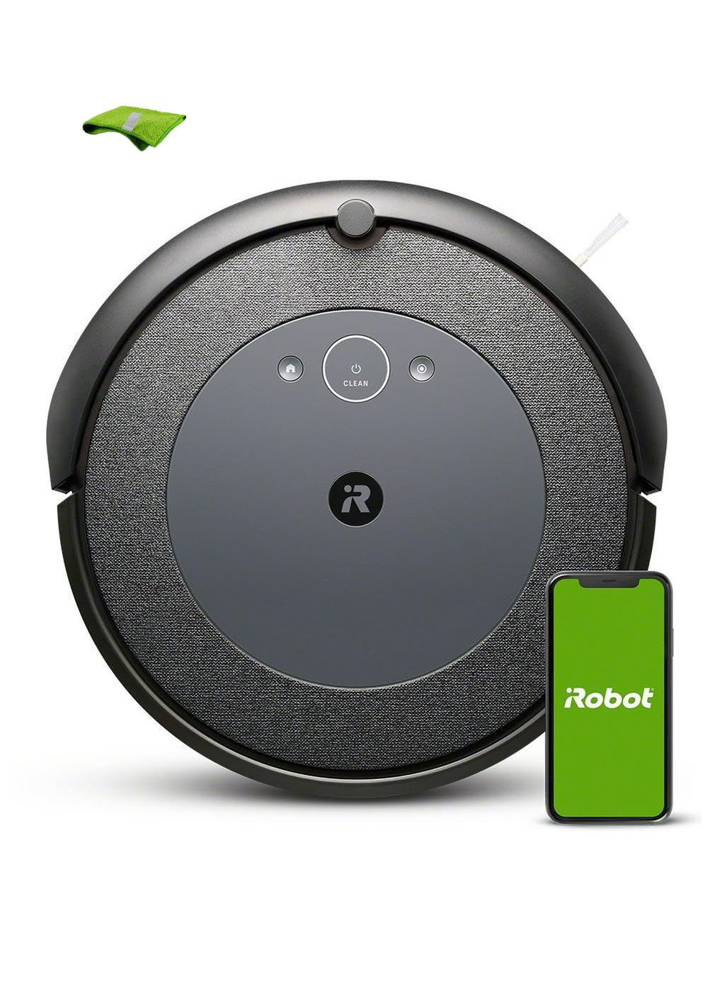 iRobot Roomba i series EVO Wi-Fi Connected Robot Vacuum, Good for Pet Hair, Carpets, Hard Floors, Self-Charging, Black, with MTC Microfiber Cloth