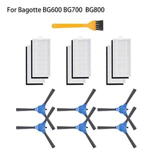 Vacuum cleaner replacement parts Fit for Bagotte BG600 BG700 BG800 Robotic Vacuum Cleaner Replacement Kit Smart Vacuum Cleaner Robot Sweeper Tool Accessories Vacuum cleaner accessories (Color : C)