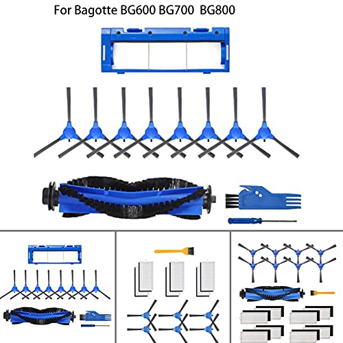 Vacuum cleaner replacement parts Fit for Bagotte BG600 BG700 BG800 Robotic Vacuum Cleaner Replacement Kit Smart Vacuum Cleaner Robot Sweeper Tool Accessories Vacuum cleaner accessories (Color : C)