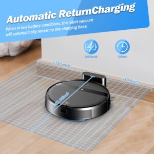 MANVINS Robot Vacuum and Mop Combo, App/Voice Control, Robot Vacuum Cleaner 2 in 1, Daily Schedule, Max Strong Suction, Self-Charging, Robotic Vacuum Cleaner Ideal for Carpet, Hard Floor, Pet Hair