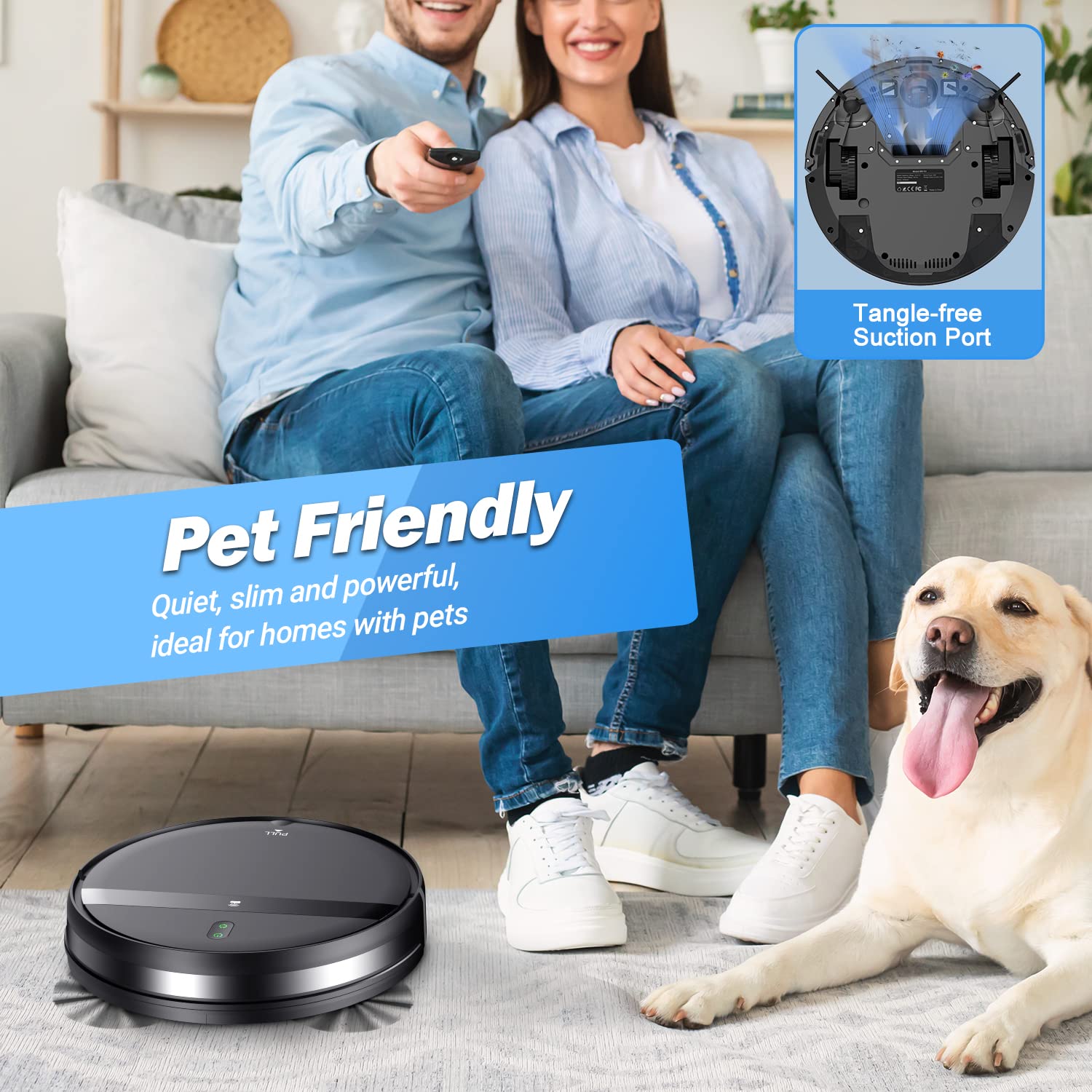 MANVINS Robot Vacuum and Mop Combo, App/Voice Control, Robot Vacuum Cleaner 2 in 1, Daily Schedule, Max Strong Suction, Self-Charging, Robotic Vacuum Cleaner Ideal for Carpet, Hard Floor, Pet Hair