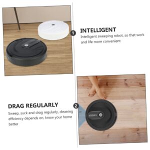 HOMSFOU 1 Set Sweeping Robot Floor Mopping Robot Toy Robotic Cleaner Vaccum for Kids Mop Vacuum Robot Toy Kid Housekeeping Toy Mini Hair Toddler Abs Plastic Household Game Supplies White