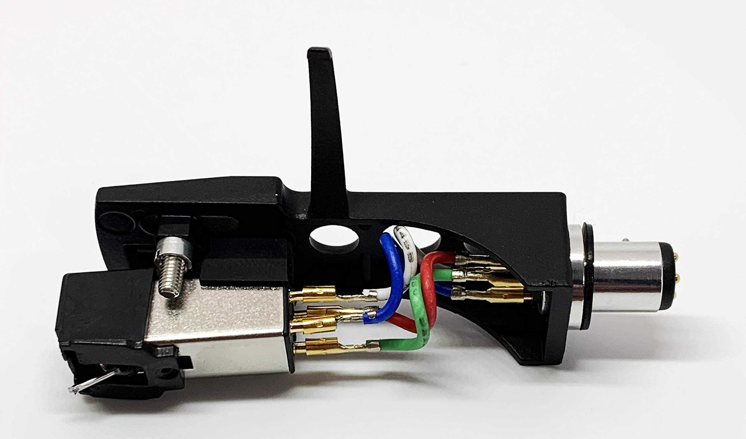 Black Headshell, Mount, Cartridge and Conical stylus, needle for Technics SL-1200, SL-1210, SL-1600, SL-1610, SL-1700, SL-235, SL-23A, SL-B2