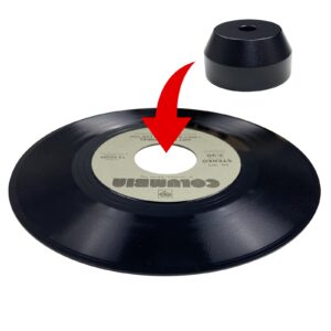 sdroceRyaM 45 RPM Adapter Solid Aluminum 7 Inch Vinyl Record Dome 45 Adapter for Turntables (Black)