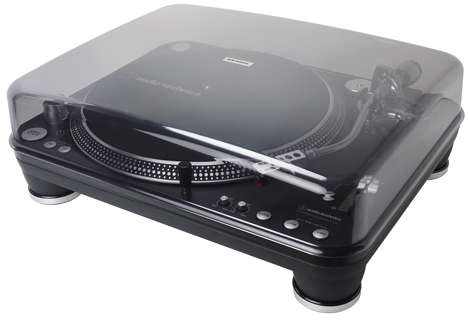 Audio-Technica ATLP1240USBXP Direct-Drive Professional DJ Turntable (USB & Analog), Black, Selectable 33 -1/3, 45, and 78 RPM Speeds, High-torque, Multipole Motor, Convert Vinyl to Digital