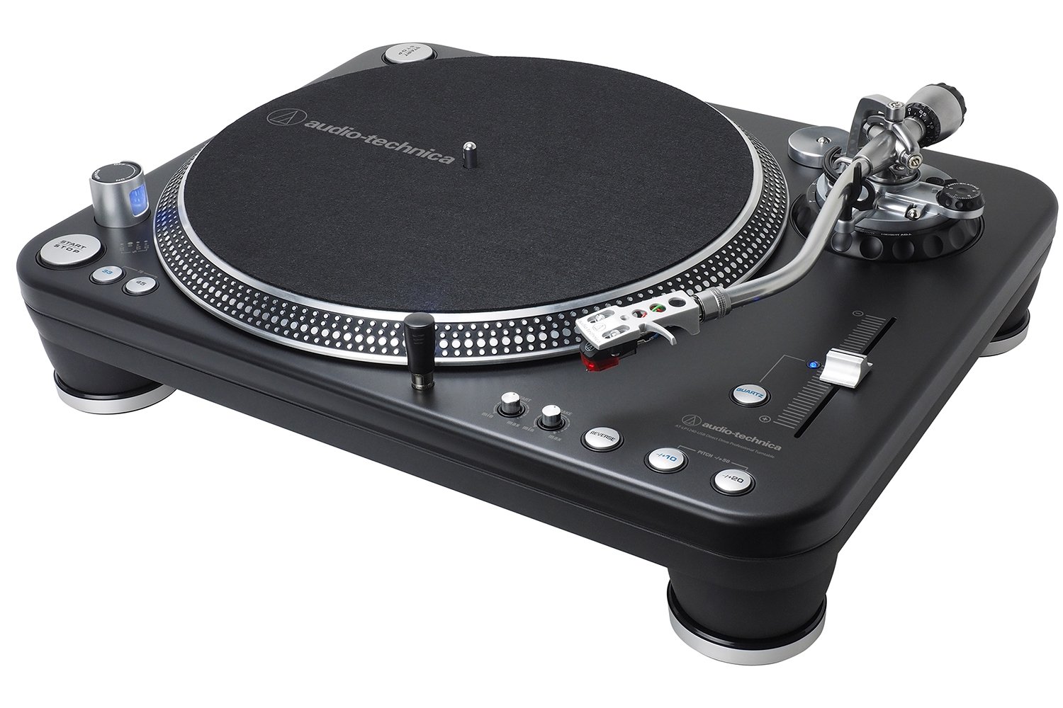 Audio-Technica ATLP1240USBXP Direct-Drive Professional DJ Turntable (USB & Analog), Black, Selectable 33 -1/3, 45, and 78 RPM Speeds, High-torque, Multipole Motor, Convert Vinyl to Digital