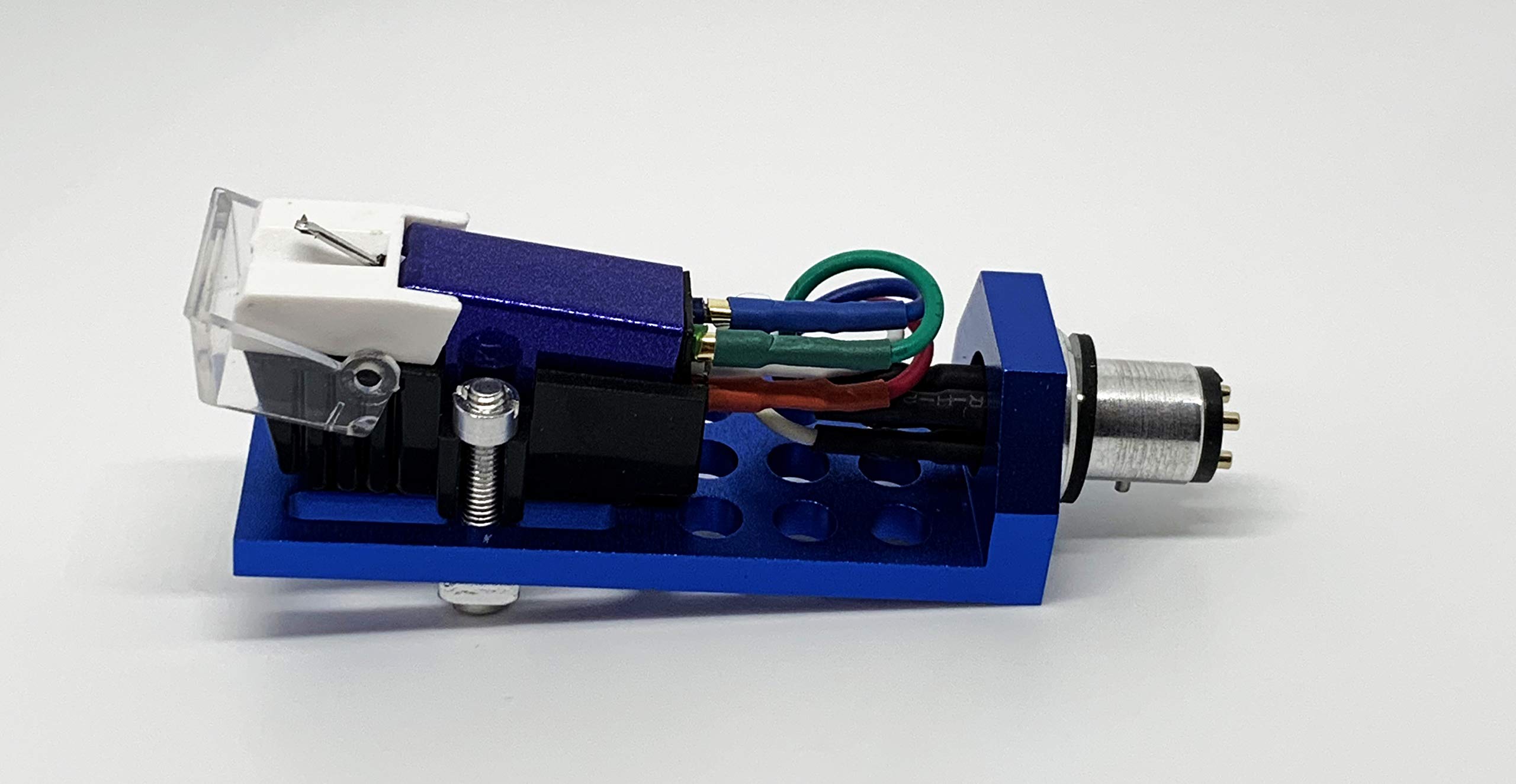 Cartridge and Stylus, Conical needle and Blue Headshell with mounting bolts for Technics SL-1200, SL-1210, SL-1600, SL-1610, SL-1700, SL-235, SL-23A, SL-B2