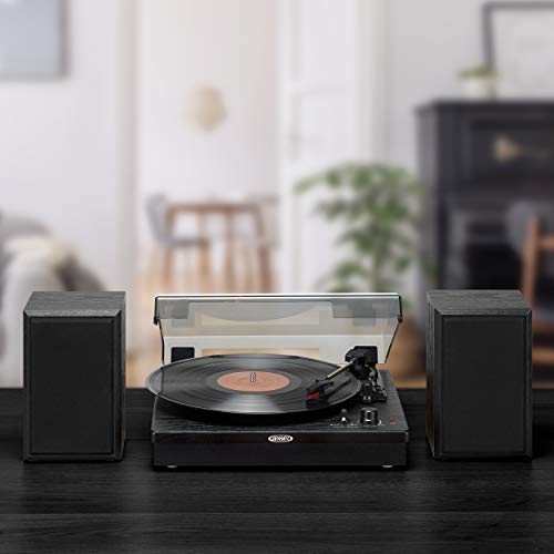 Jensen JTA-315 Dual Bluetooth Turntable (33/45/78 RPM) - 20 Watts (Black)