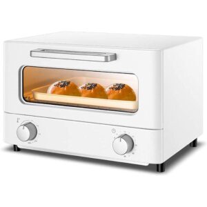 12L Mini Oven, Home Baking Small Oven Timer Double Glass Door Top and Bottom Convection Countertop Toaster Oven