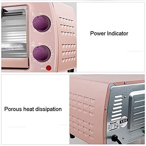 Mini Electric Oven Home Multifunctional Baking Oven Trifle Bread Hob Grill Home Small Baking Cake Pizza Oven 9L Mini Ovens (Color : Pink) Happy Life