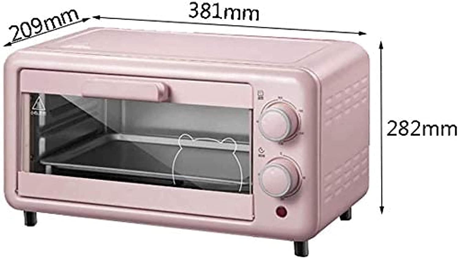 Tabletop Electric Oven 11L Mini Oven Adjustable Temperature 60-230 ℃ and 30 Minutes Timer Multifunctional Household Baking Electric Oven