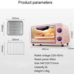 Mini Electric Oven Home Multifunctional Baking Oven Trifle Bread Hob Grill Home Small Baking Cake Pizza Oven 9L Mini Ovens (Color : Pink) Happy Life