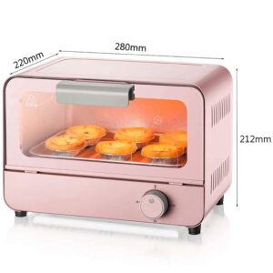 9L Mini Oven,with 800W Adjustable Temperature 50-230 ℃ and 30 Minutes Timer Household Baking Multifunctional Cake Oven (Pink)