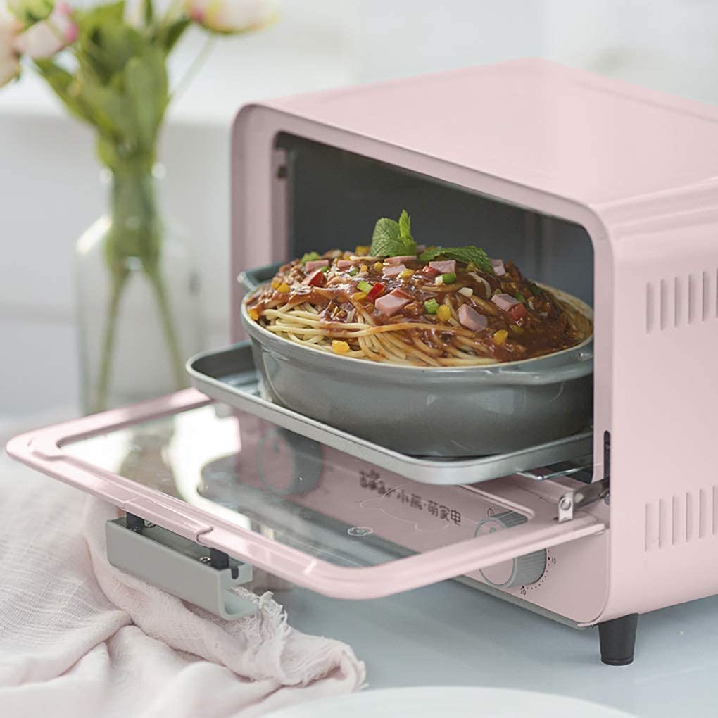 9L Mini Oven,with 800W Adjustable Temperature 50-230 ℃ and 30 Minutes Timer Household Baking Multifunctional Cake Oven (Pink)