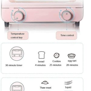 9L Mini Oven,Adjustable Temperature 60-230 ℃ and 30 Minutes Timer Multifunctional Home Baking Oven Baking Cake Convection Countertop Toaster Oven (Blue)