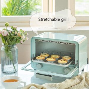 9L Mini Oven,Adjustable Temperature 60-230 ℃ and 30 Minutes Timer Multifunctional Home Baking Oven Baking Cake Convection Countertop Toaster Oven (Blue)