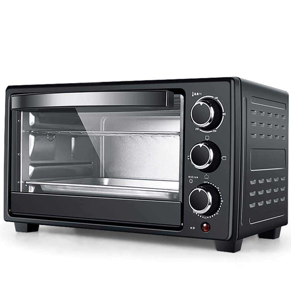 Mini Oven 23 L,Electric Oven 1300 W Adjustable Temperature 70-250 ℃ and 60 Minutes Timer with 3 Heating Functions for Baking Cooking Grill (Black)